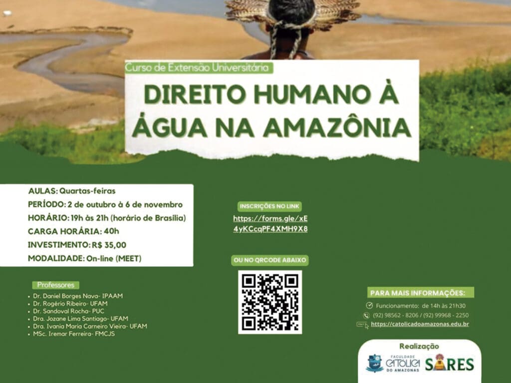 Sares e Faculdade Católica realizam Curso “Direito Humano à Água na Amazônia”